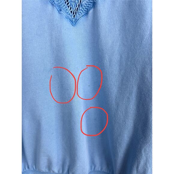 Anthropologie Top Blue Eyelet Lace Pullover Boho Chic Western Rodeo Feminine - Picture 5 of 8